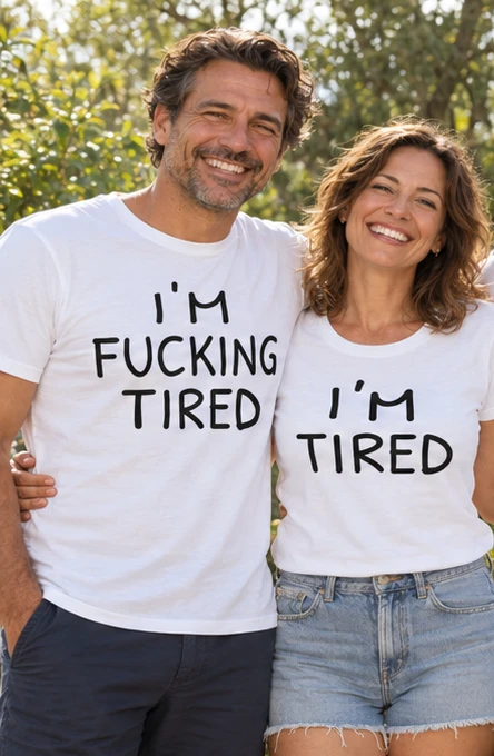 Duo-T-shirts Tired — 2 stuks