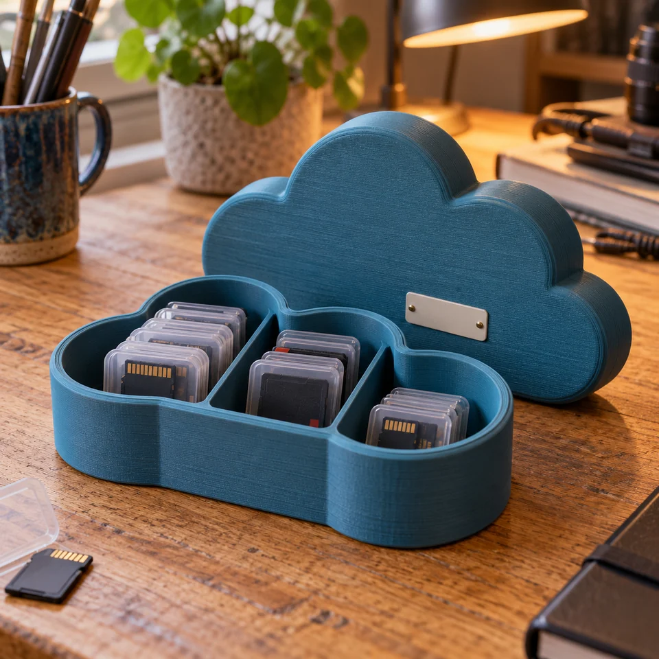 Cloudopslag in een potje in een passende setting — AI-conceptvisualisatie