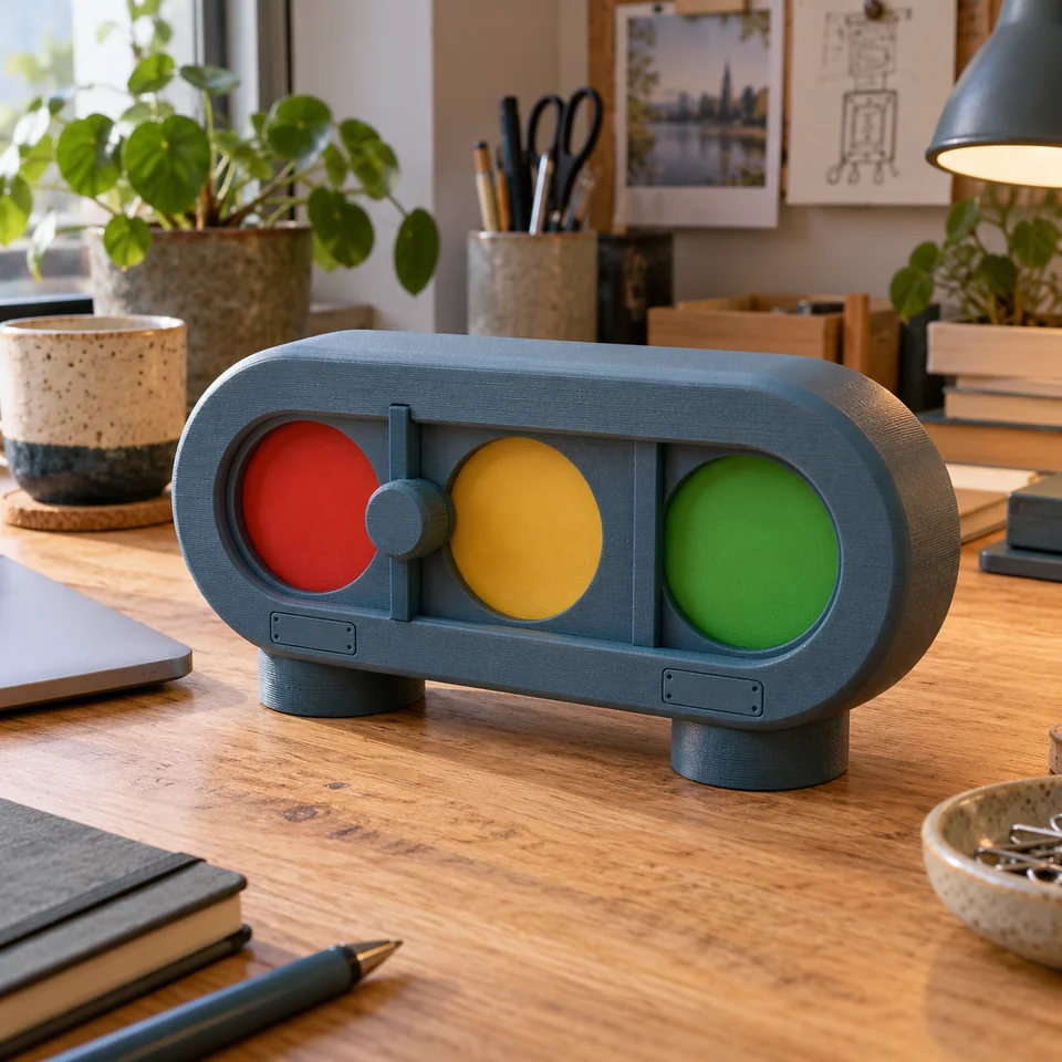 Ping-verkeerslicht in een realistische setting — AI-conceptvisualisatie