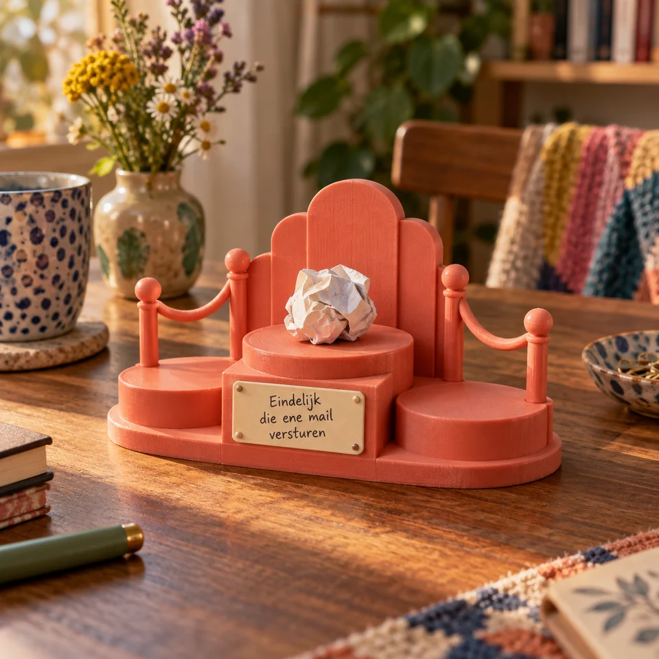 Mini-podium voor kleine overwinningen in een passende setting — AI-conceptvisualisatie