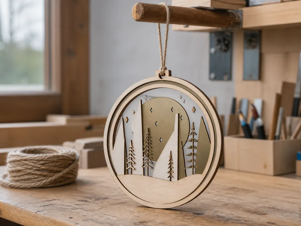 Gegraveerde ornamenten - set van 4, hoofdvoorbeeld