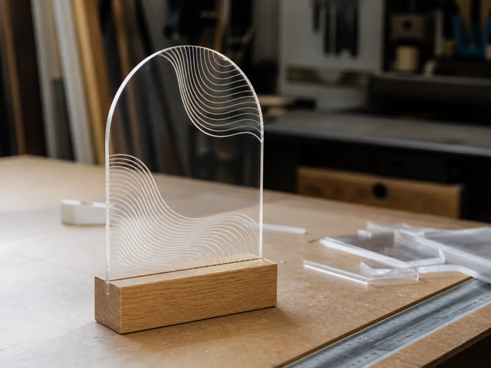 Acryl bord met 3D-voet, hoofdvoorbeeld
