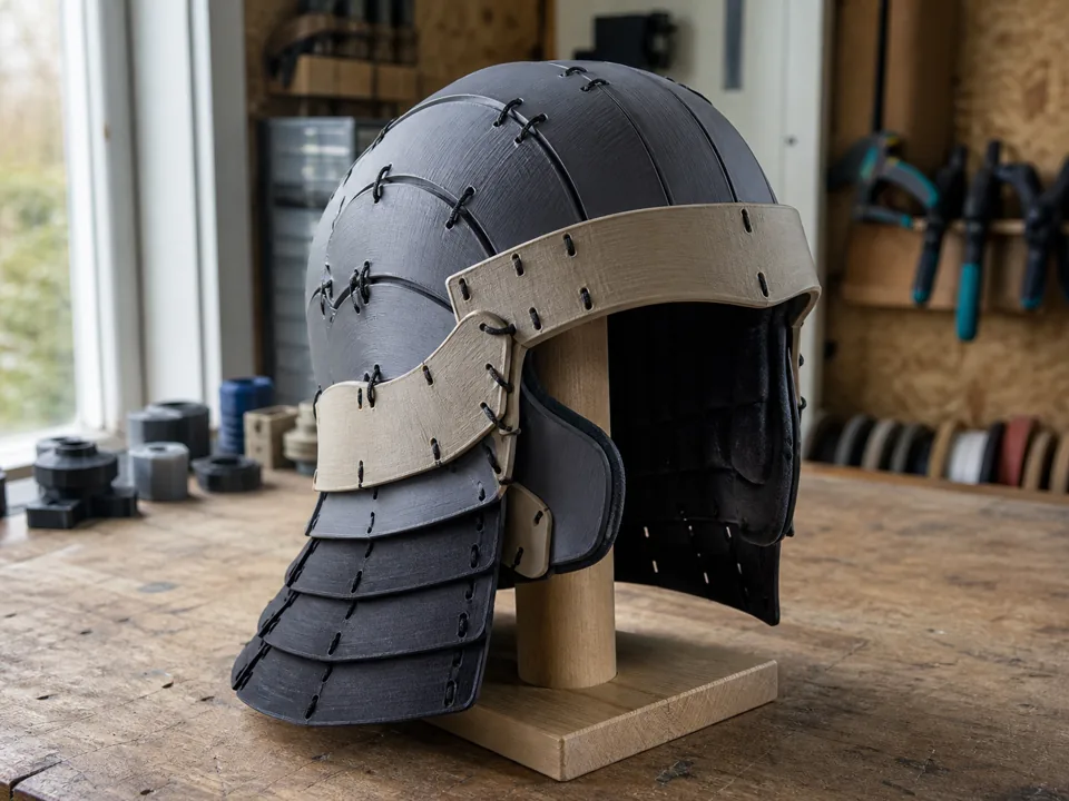 Historische lamellenhelm, hoofdvoorbeeld