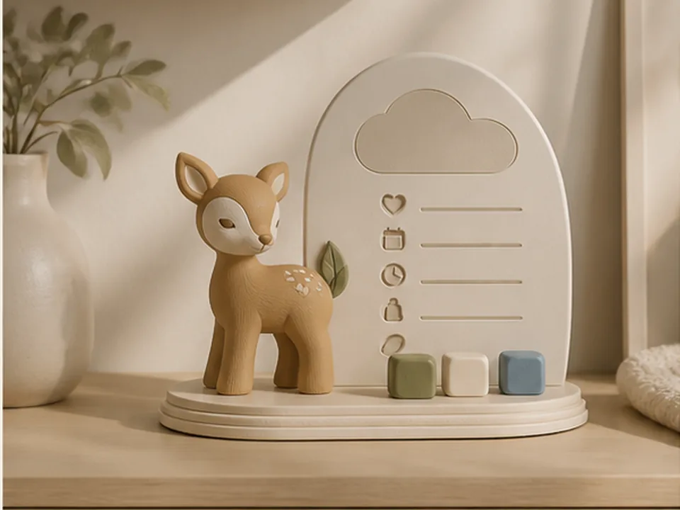 Dierendecor met geboortegegevens, hoofdvoorbeeld
